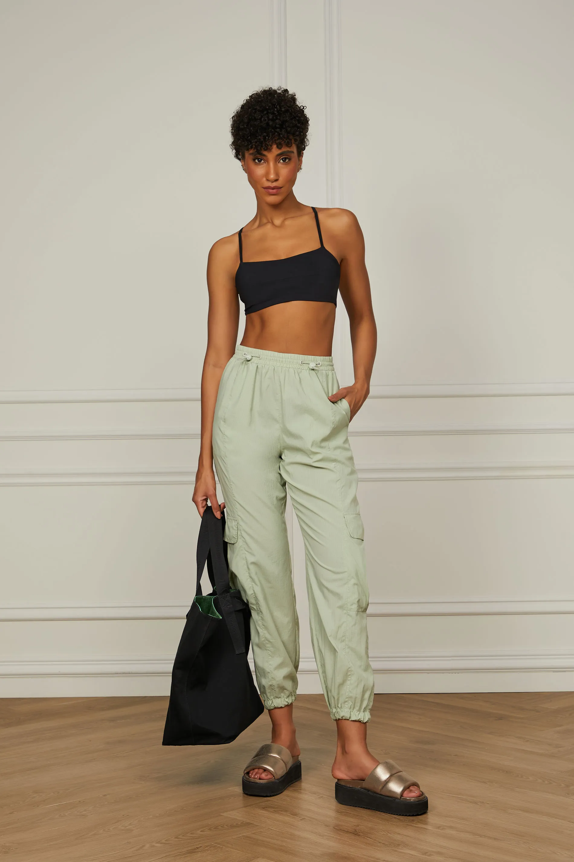 Calça De Cós Duplo Com Ajuste