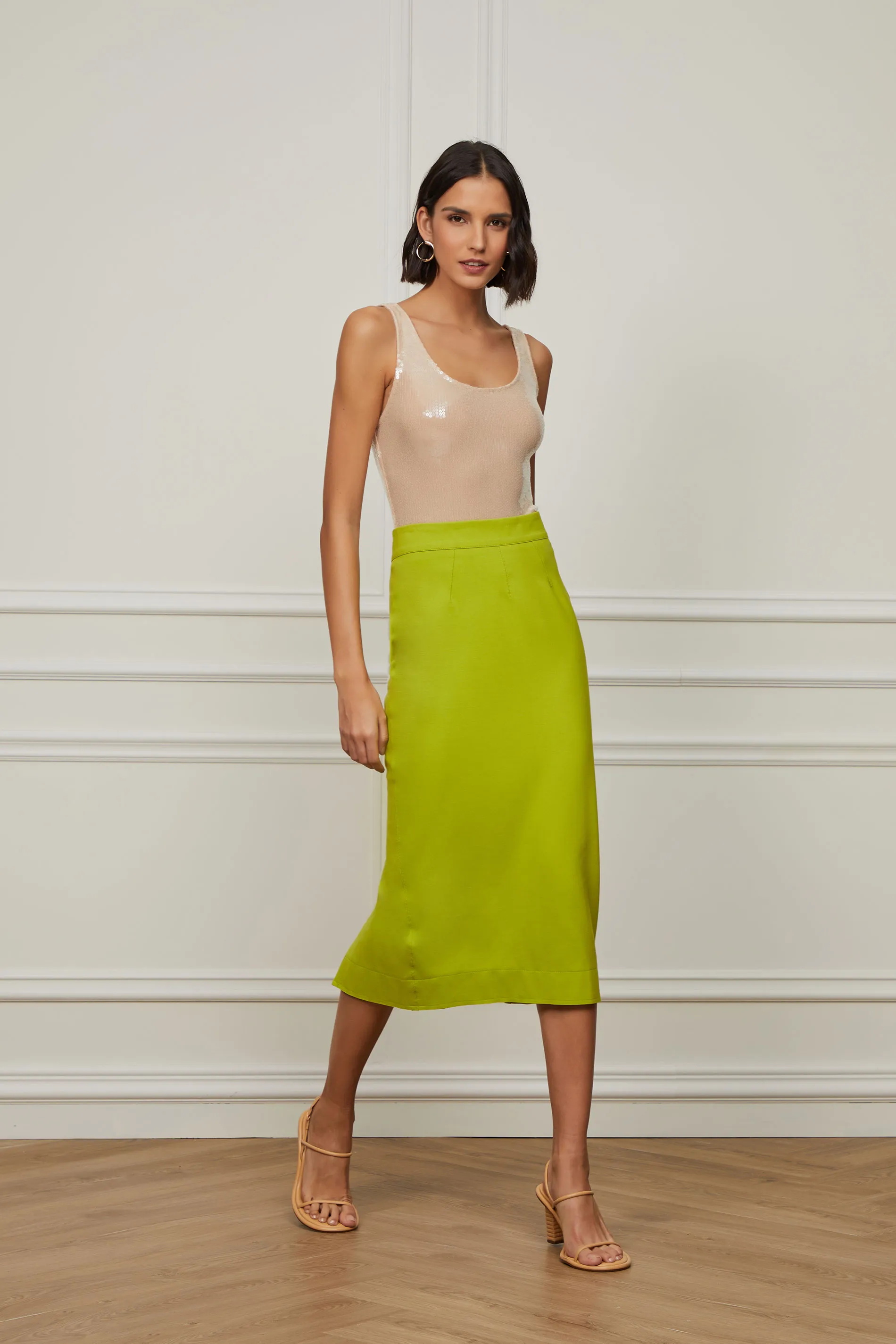 Body De Paetê Estilo Regata Bege