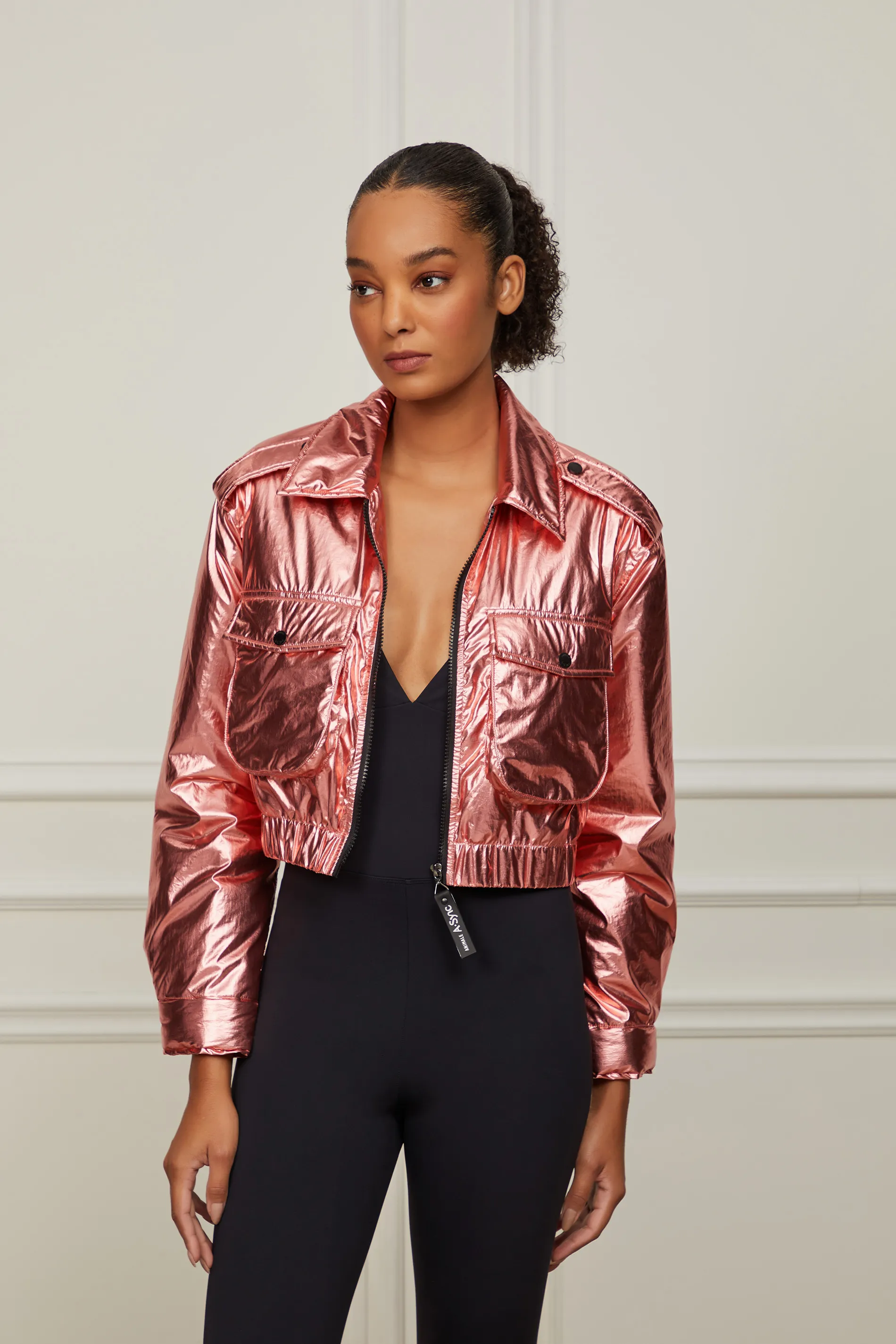 Jaqueta De Nylon Metálica