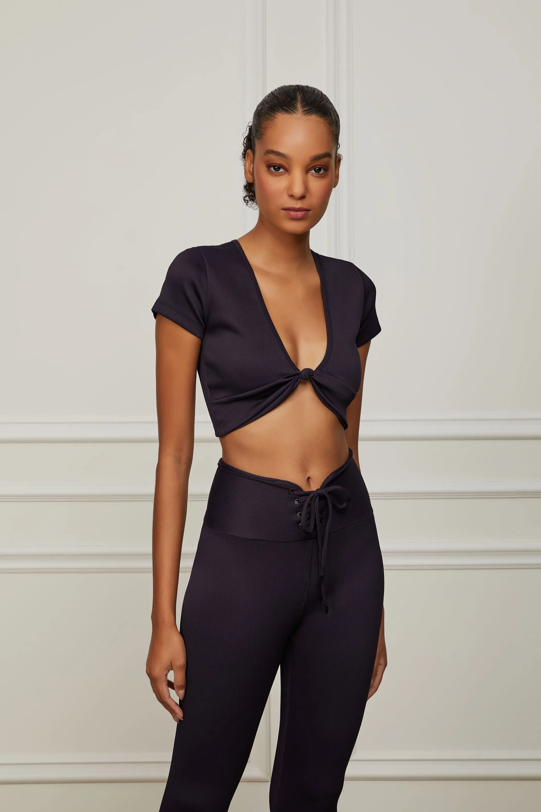 Top Texturizado Cropped Com Nó