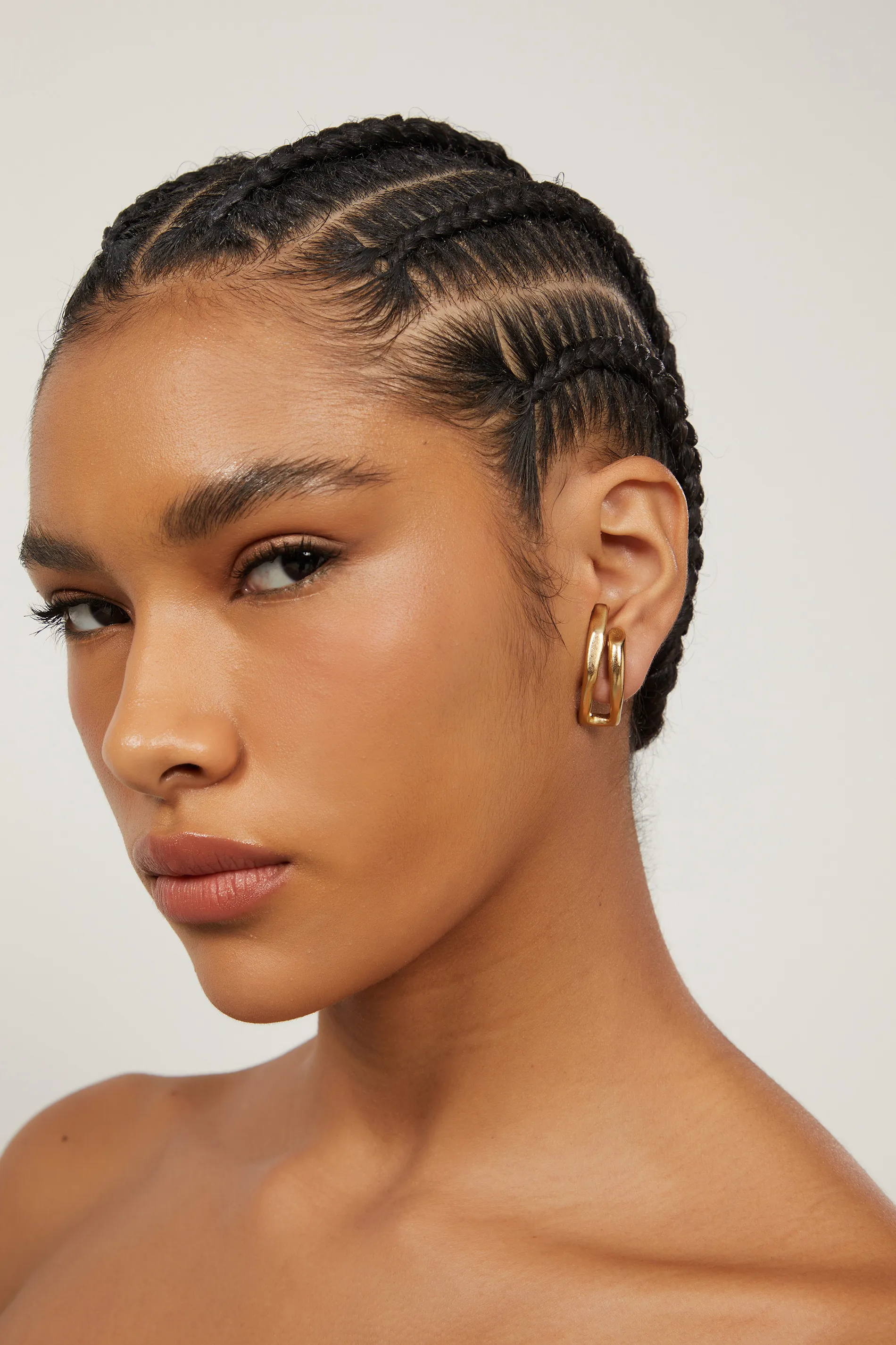 Argola Com Aro Duplo Orgânico Ouro