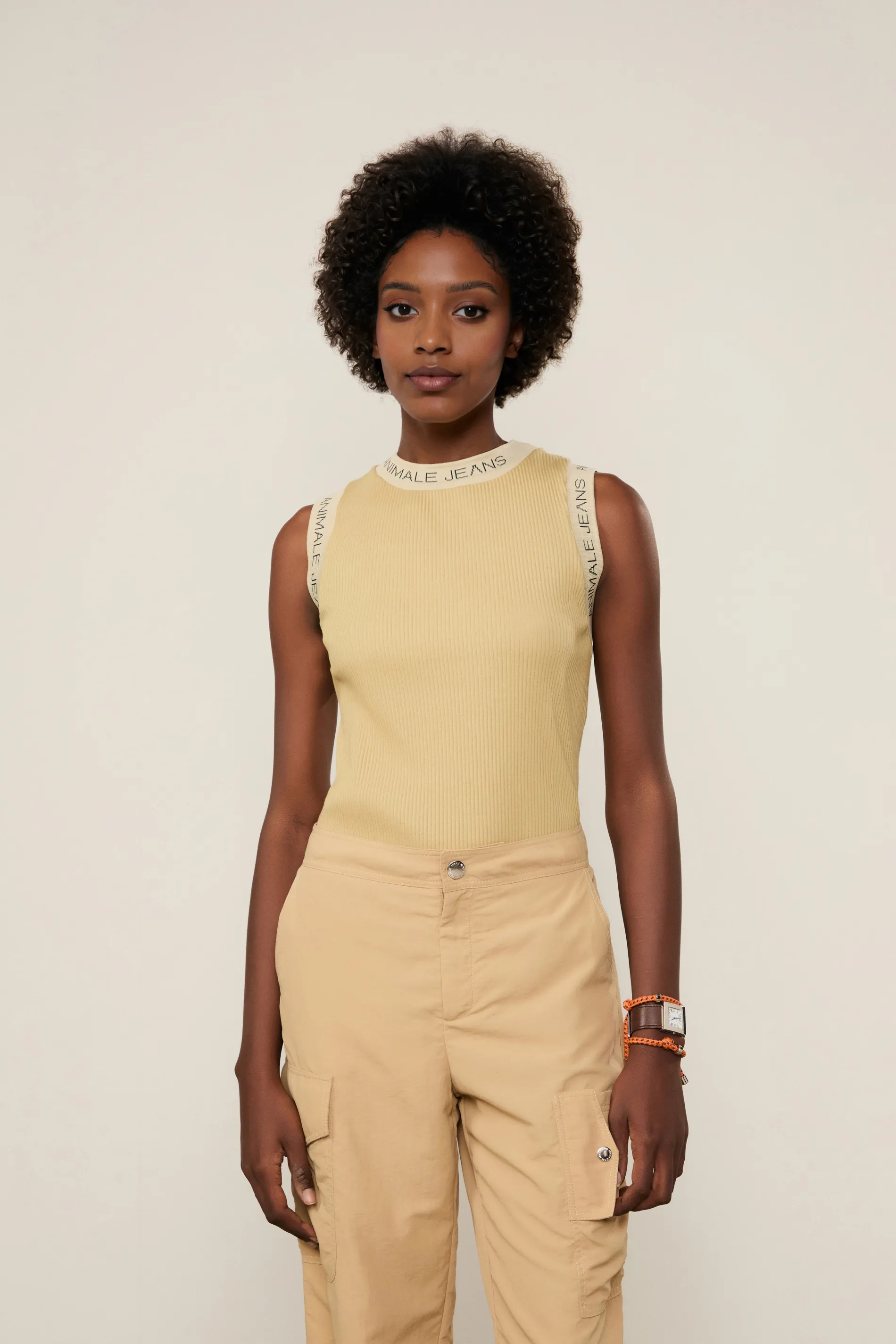 Regata Malha Animale Jeans