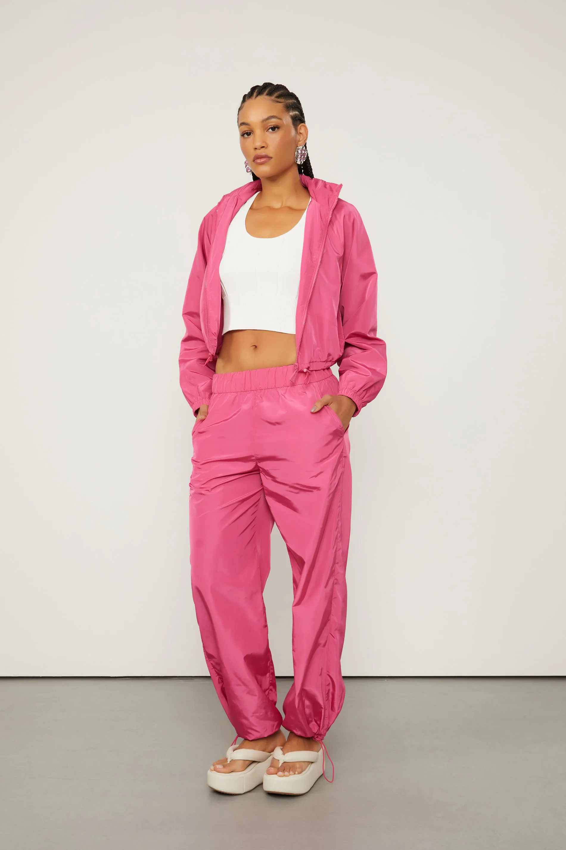 Calça De Nylon Com Logo