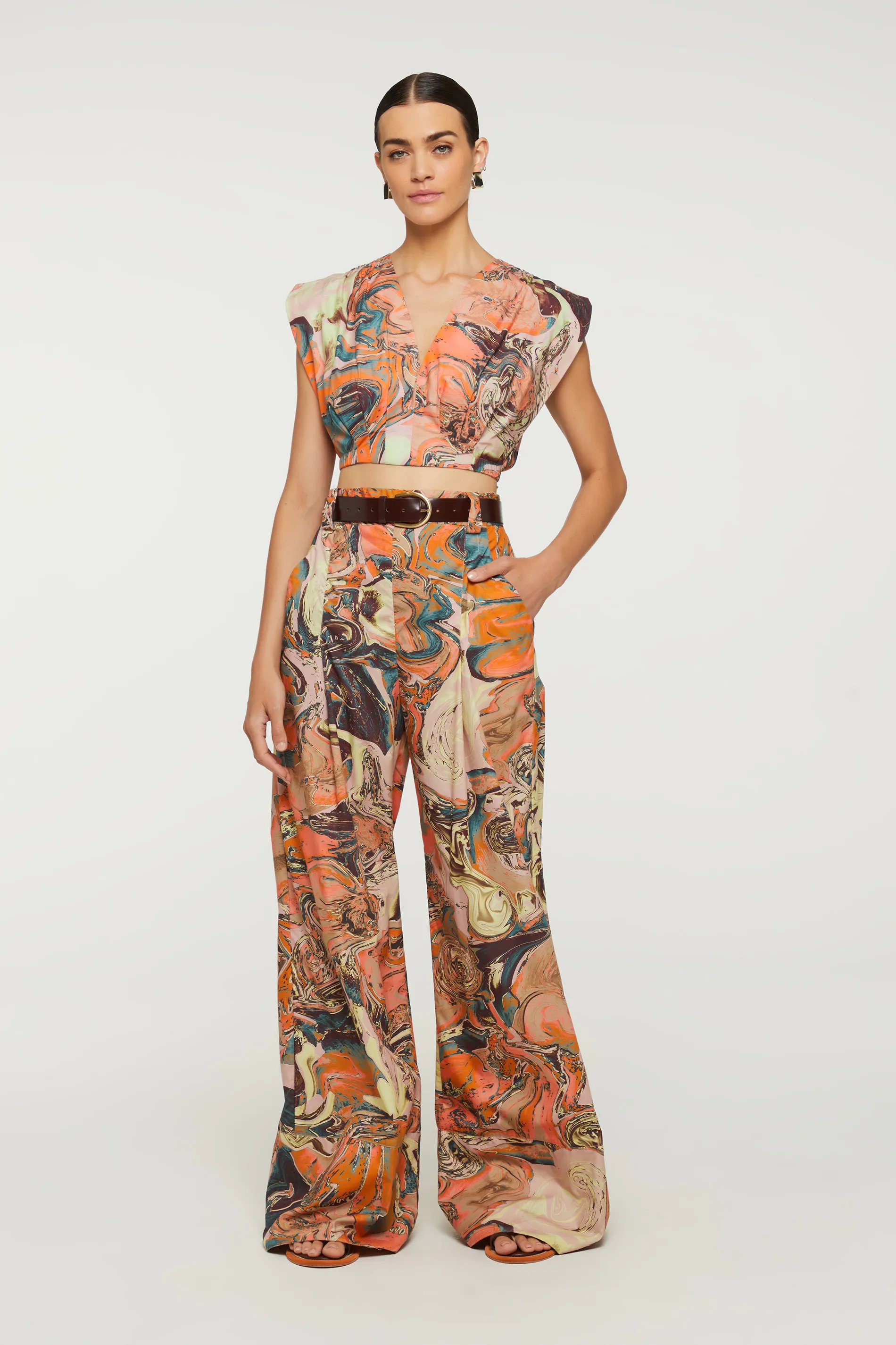 Top Cropped Decote v Beads Sol g