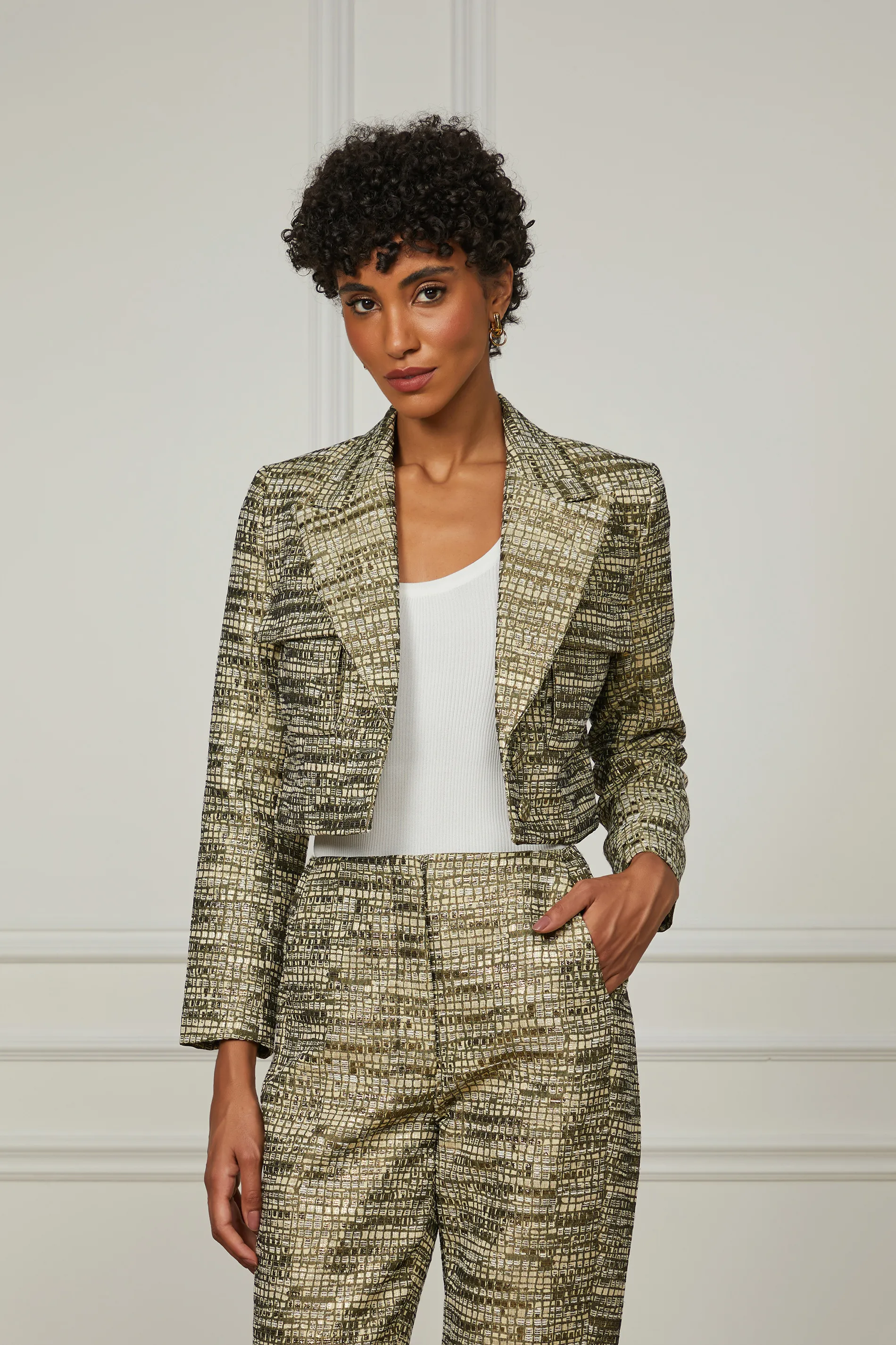 Jaqueta Curta De Jacquard