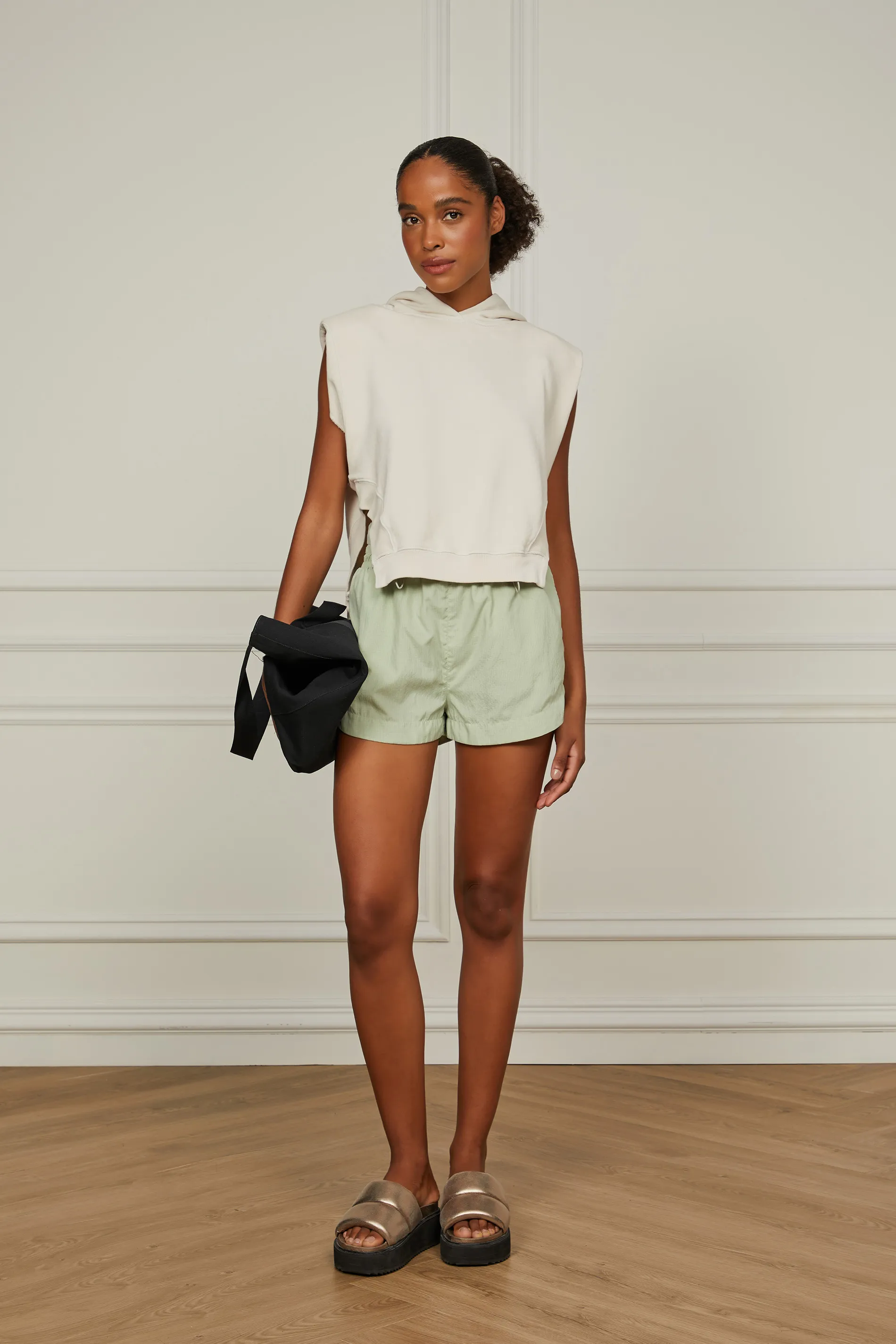 Short De Cós Duplo Com Ajuste