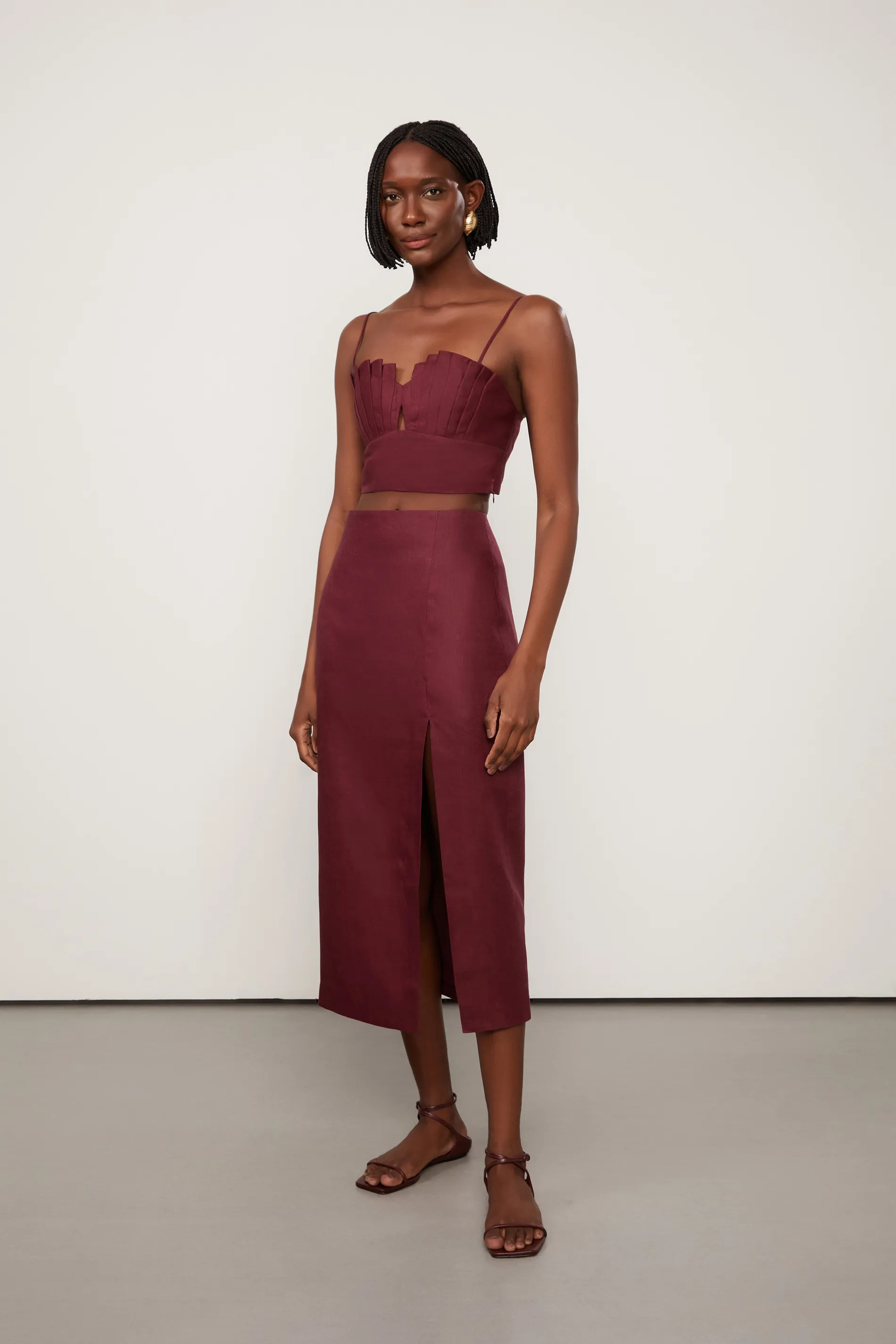 Saia Midi Com Fenda Lateral