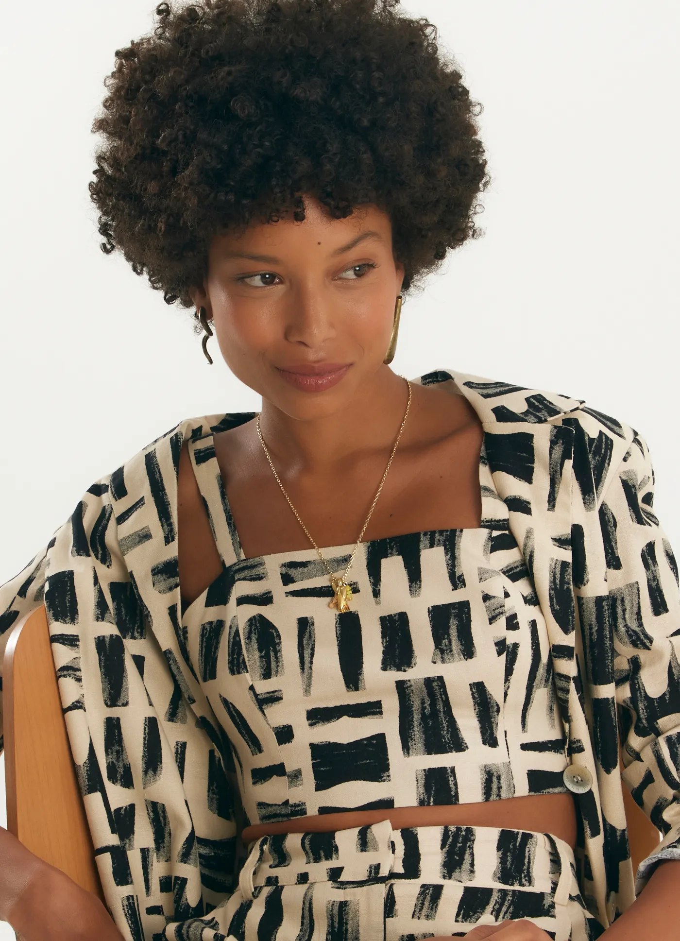 Top linho estampado barcelona