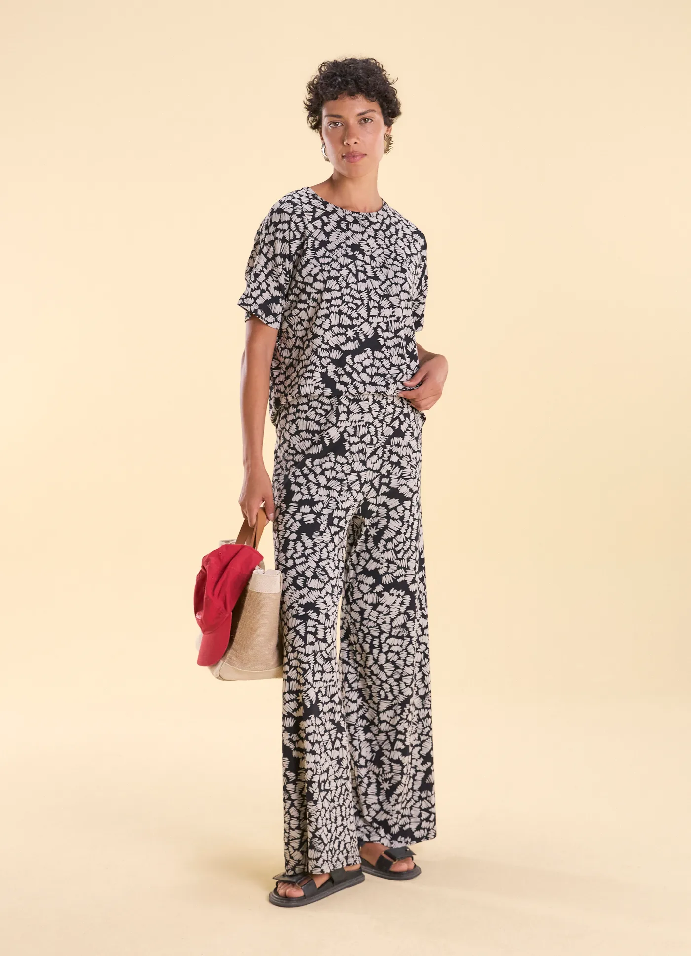 Calça malha corrosão doodle