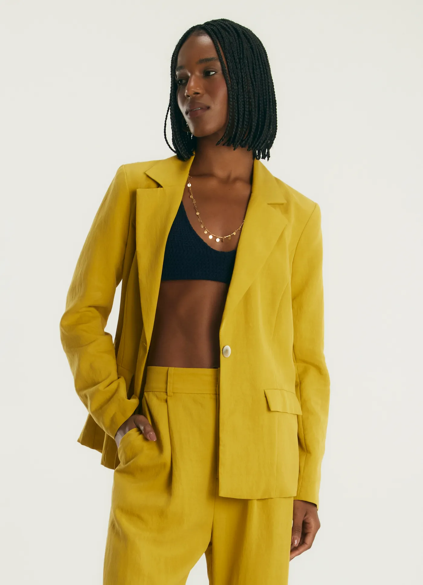 Blazer liocel alfaiataria amarelo