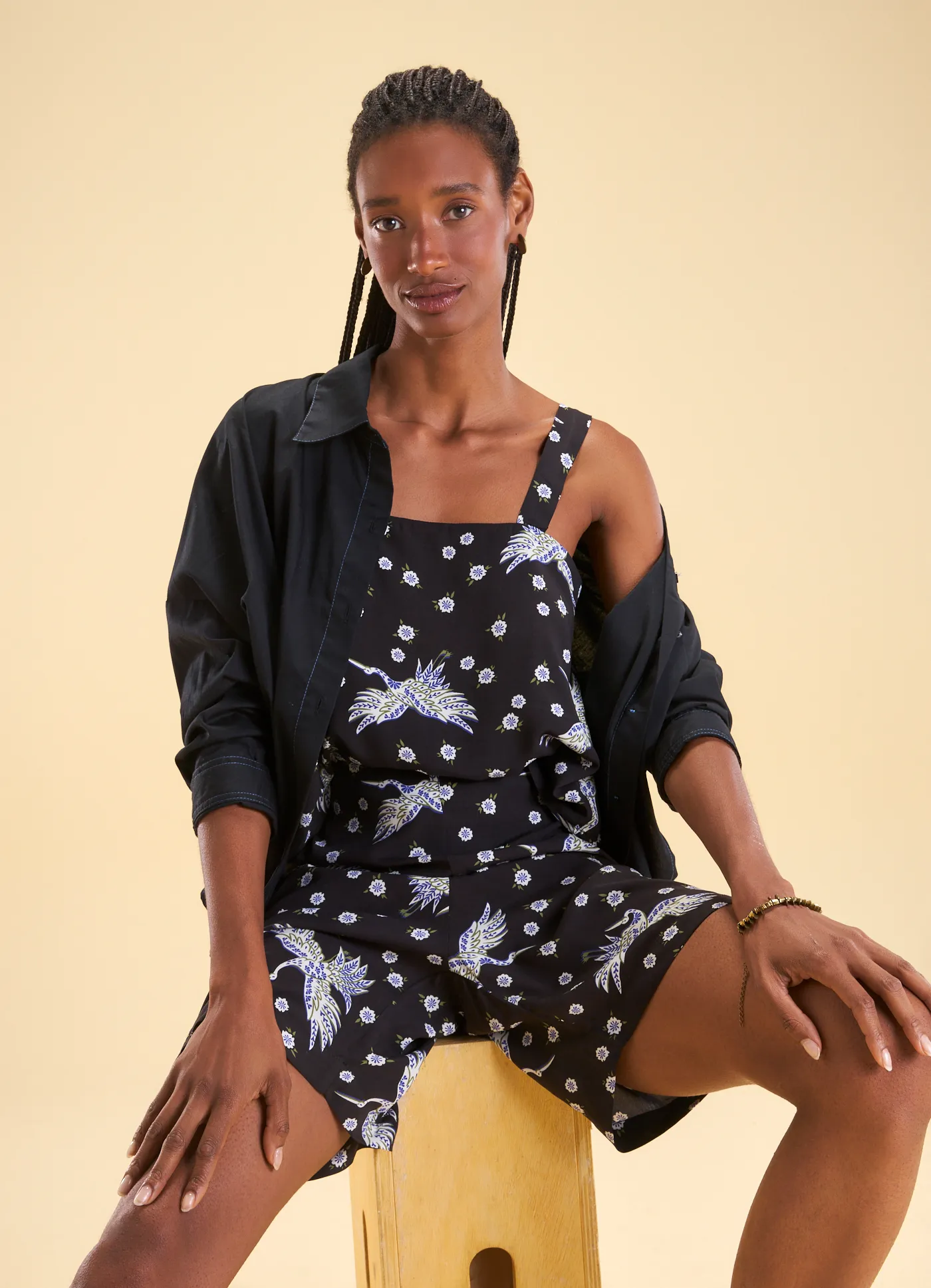 Blusa alça estampada revoada