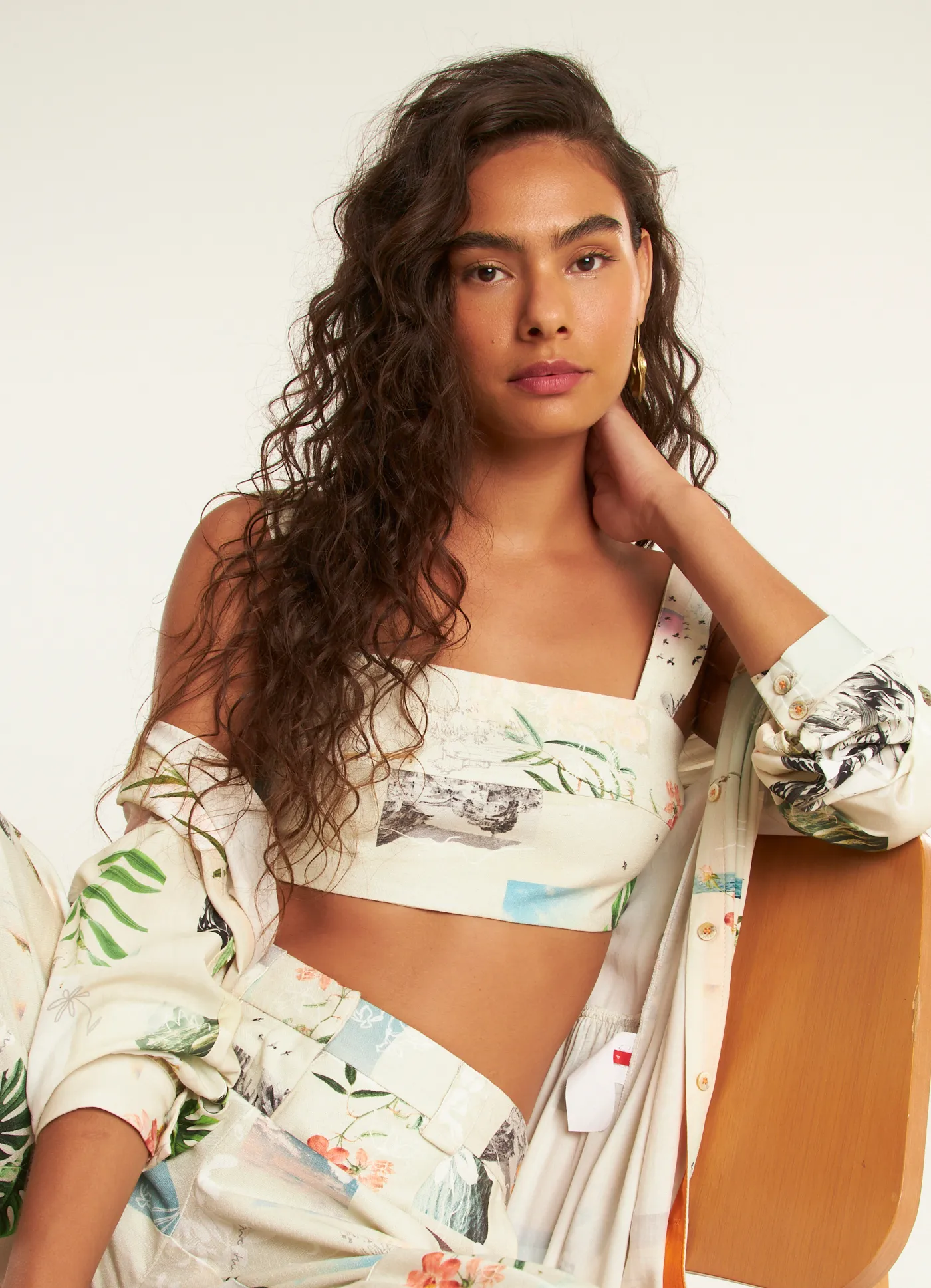 Top linho estampado álbum lab