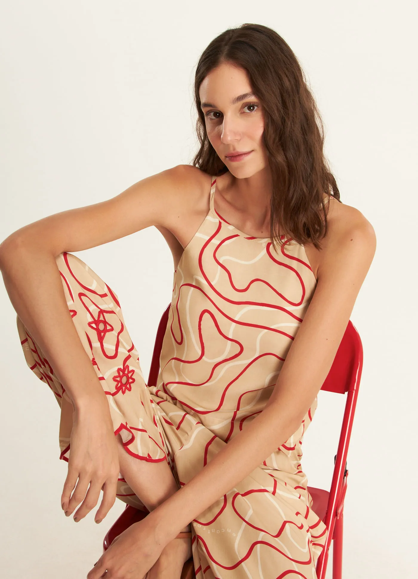 Blusa alcinha estampada ondular