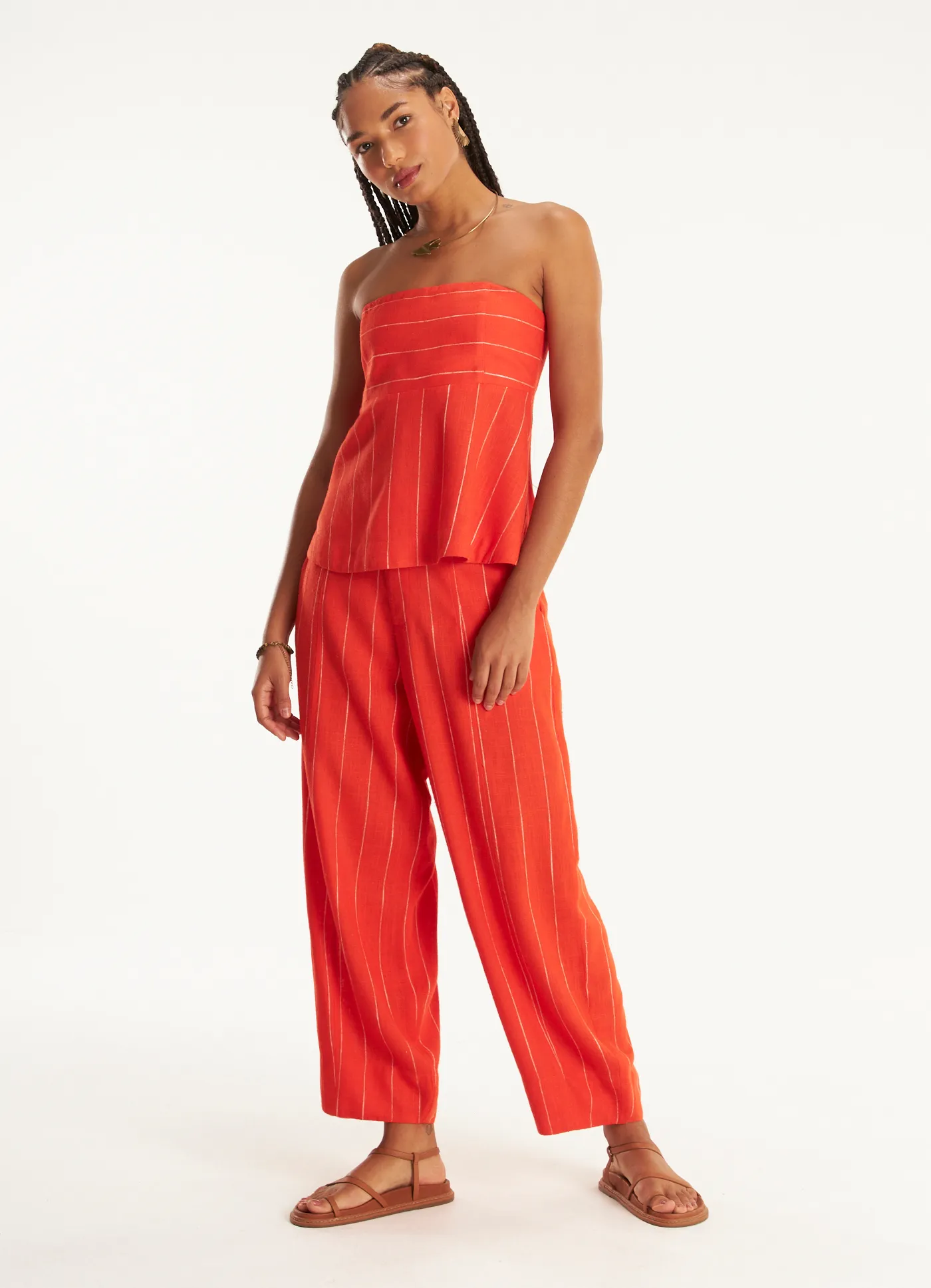 Blusa listra linho classic alfaiataria