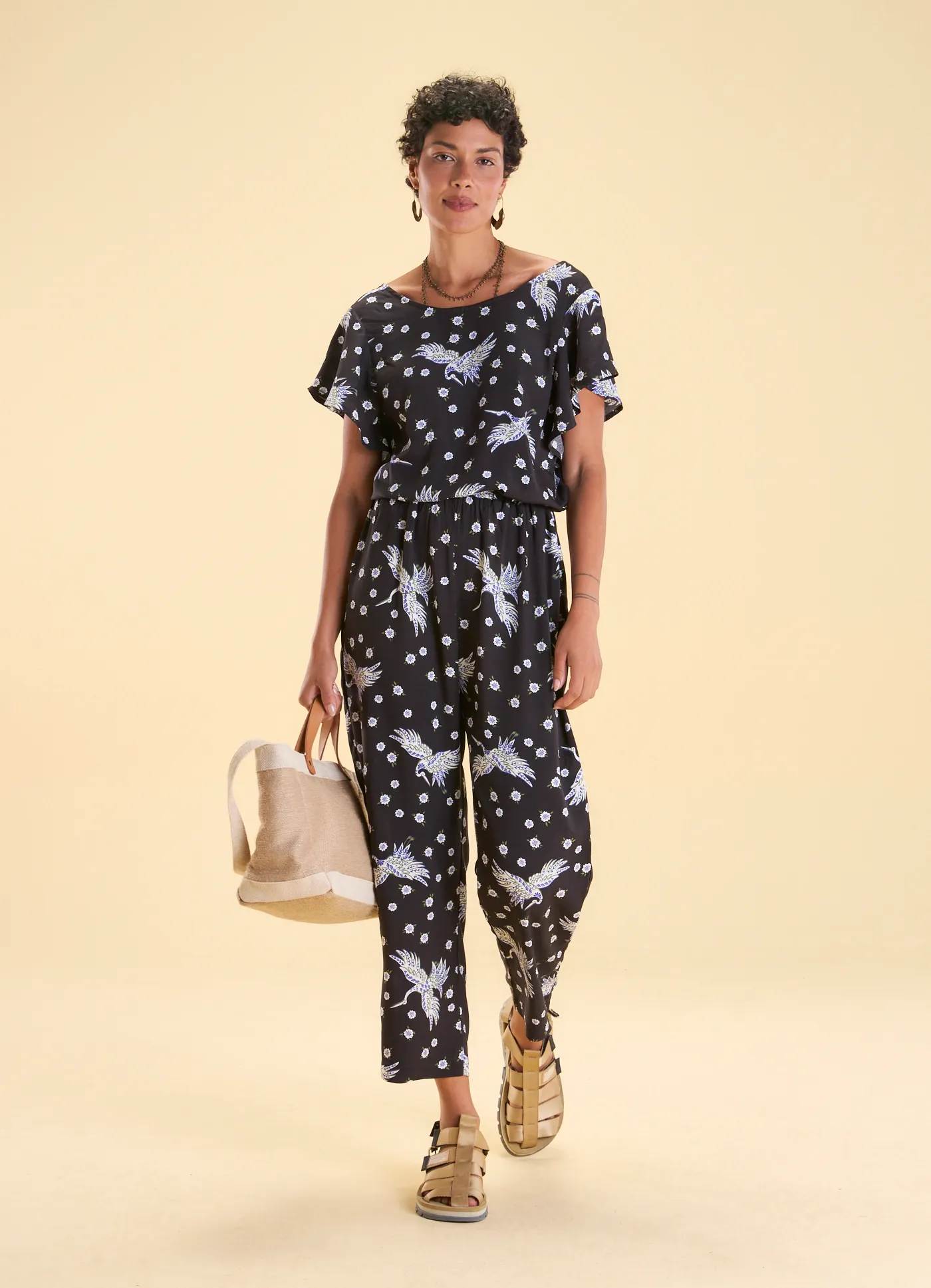 Macacão estampado revoada