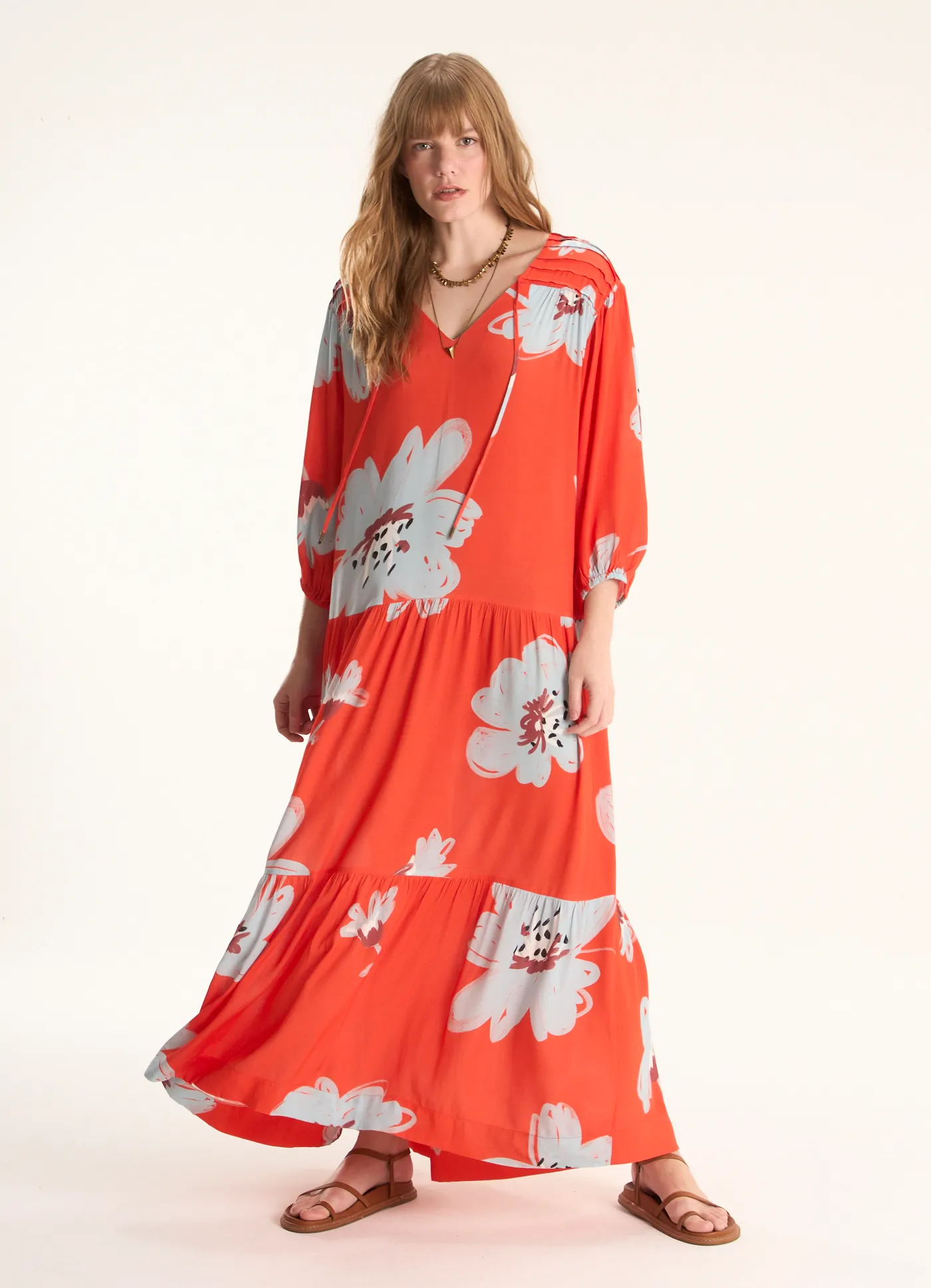 Vestido estampado papoula