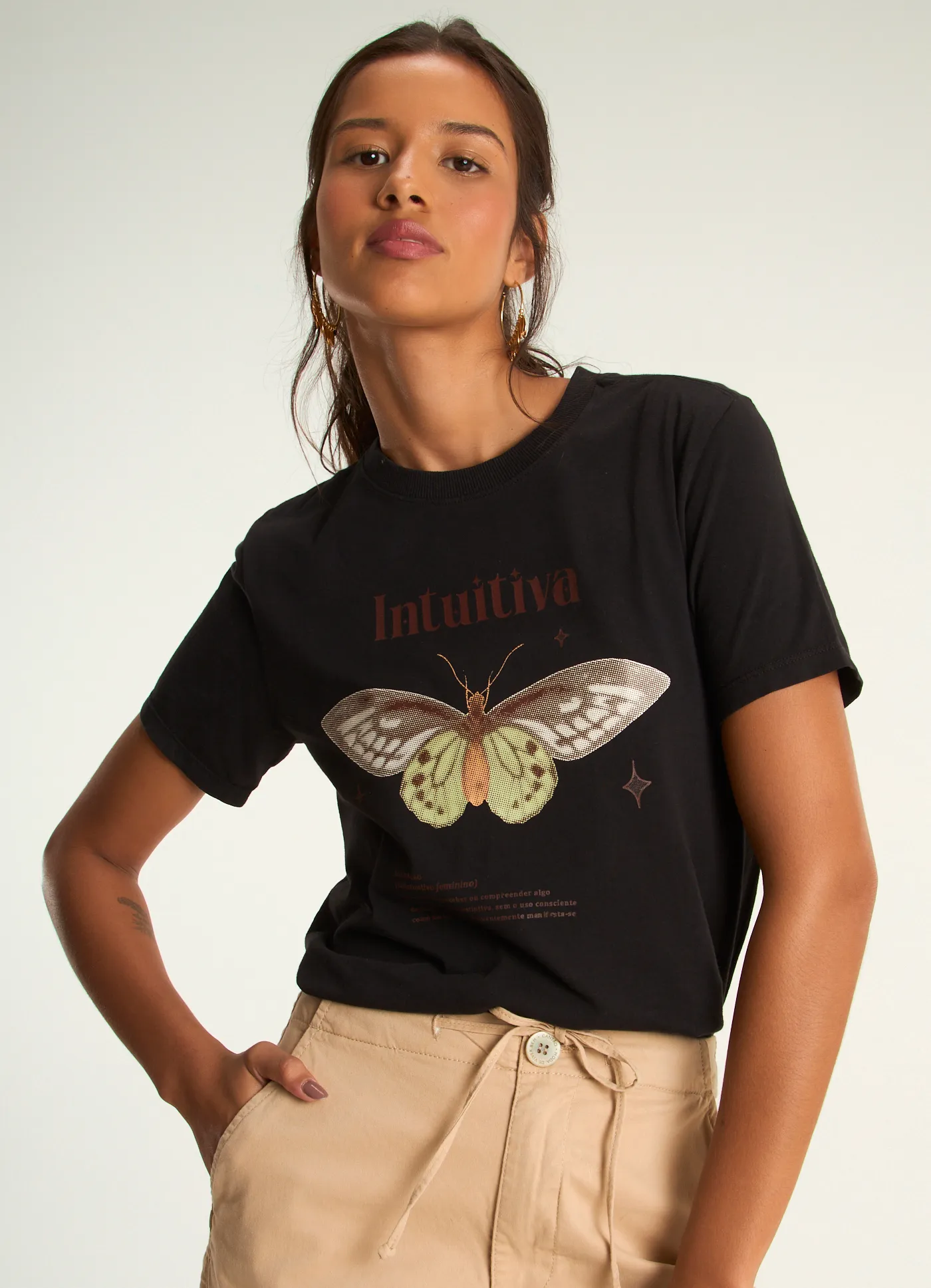 T-shirt slim intuitiva preto