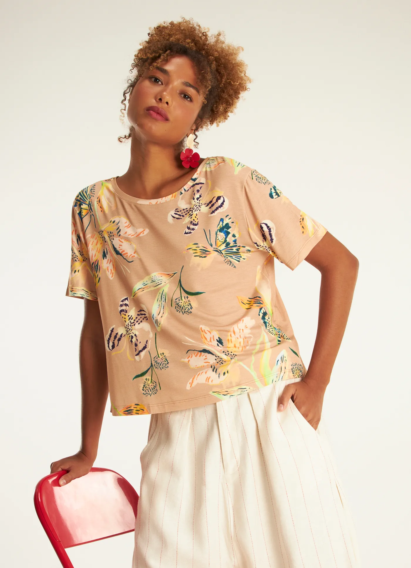 Blusa digital estampada borboflor