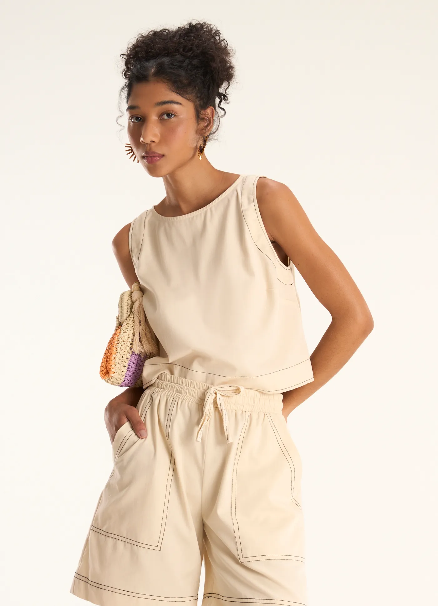 Regata shell tencel selenita areia