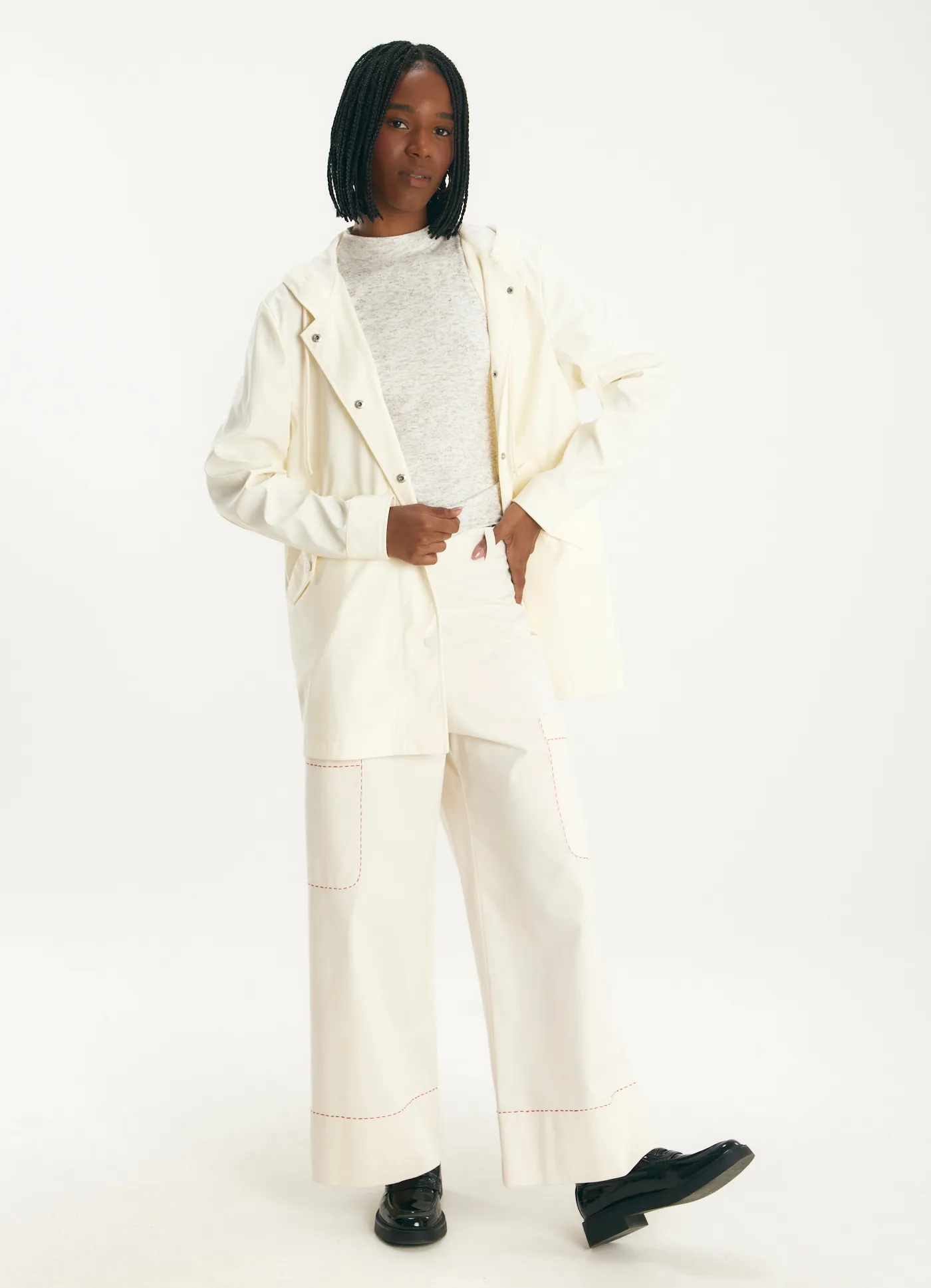 Parka emborrachada off white