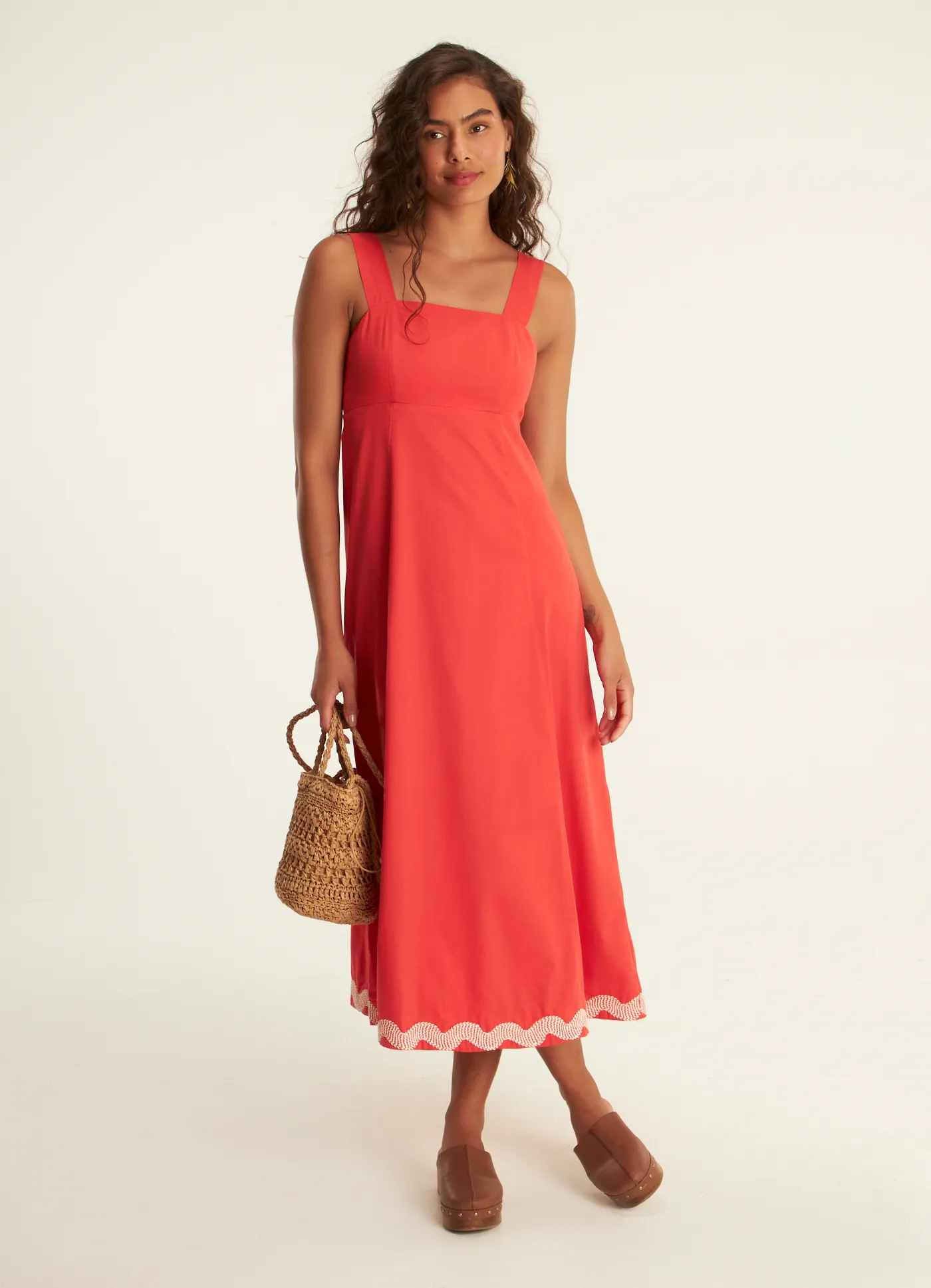 Vestido algodão leve amassadinho vermelho