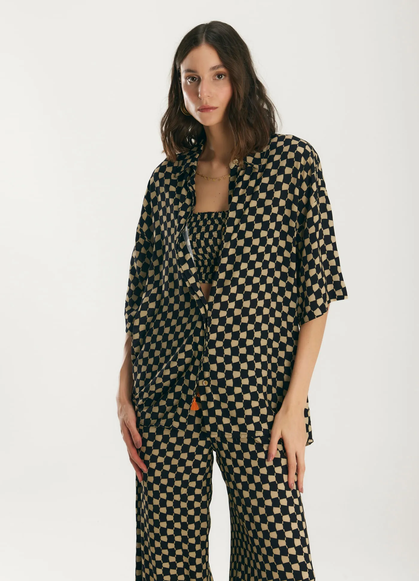 Camisa com top estampada losas