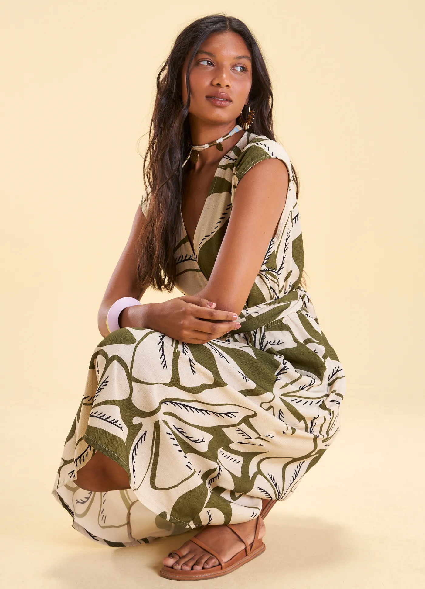 Vestido midi estampado blooming