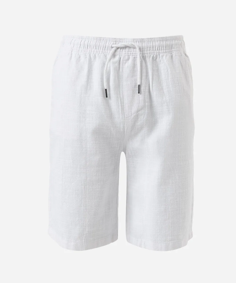 bermuda juvenil de algodão cós elástico branca