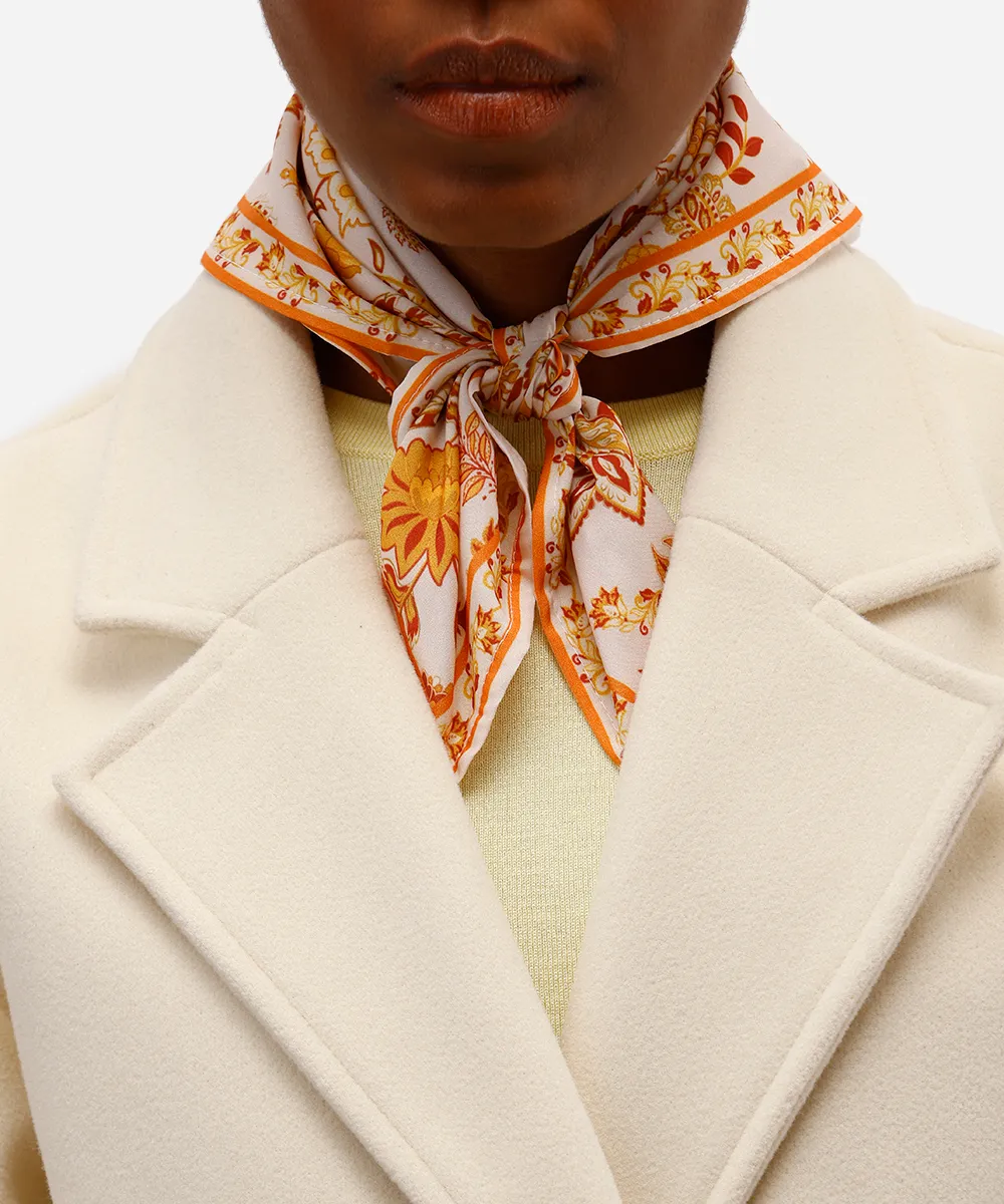 lenço feminino floral amarelo