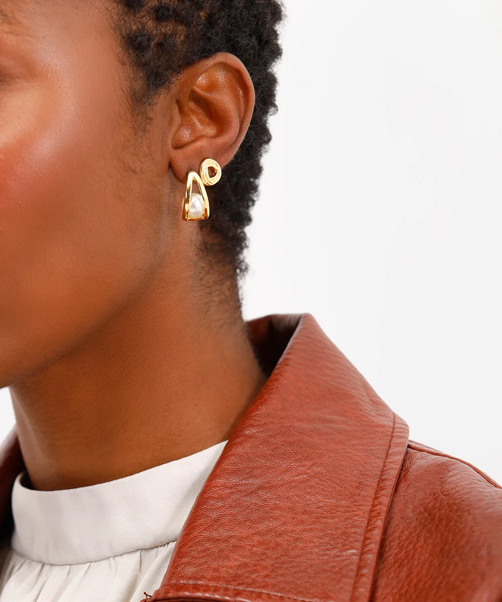 kit de 2 brincos banhado a ouro vintage