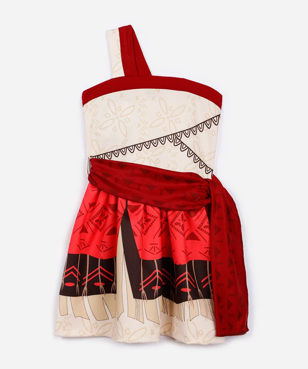 vestido fantasia infantil moana - multicor