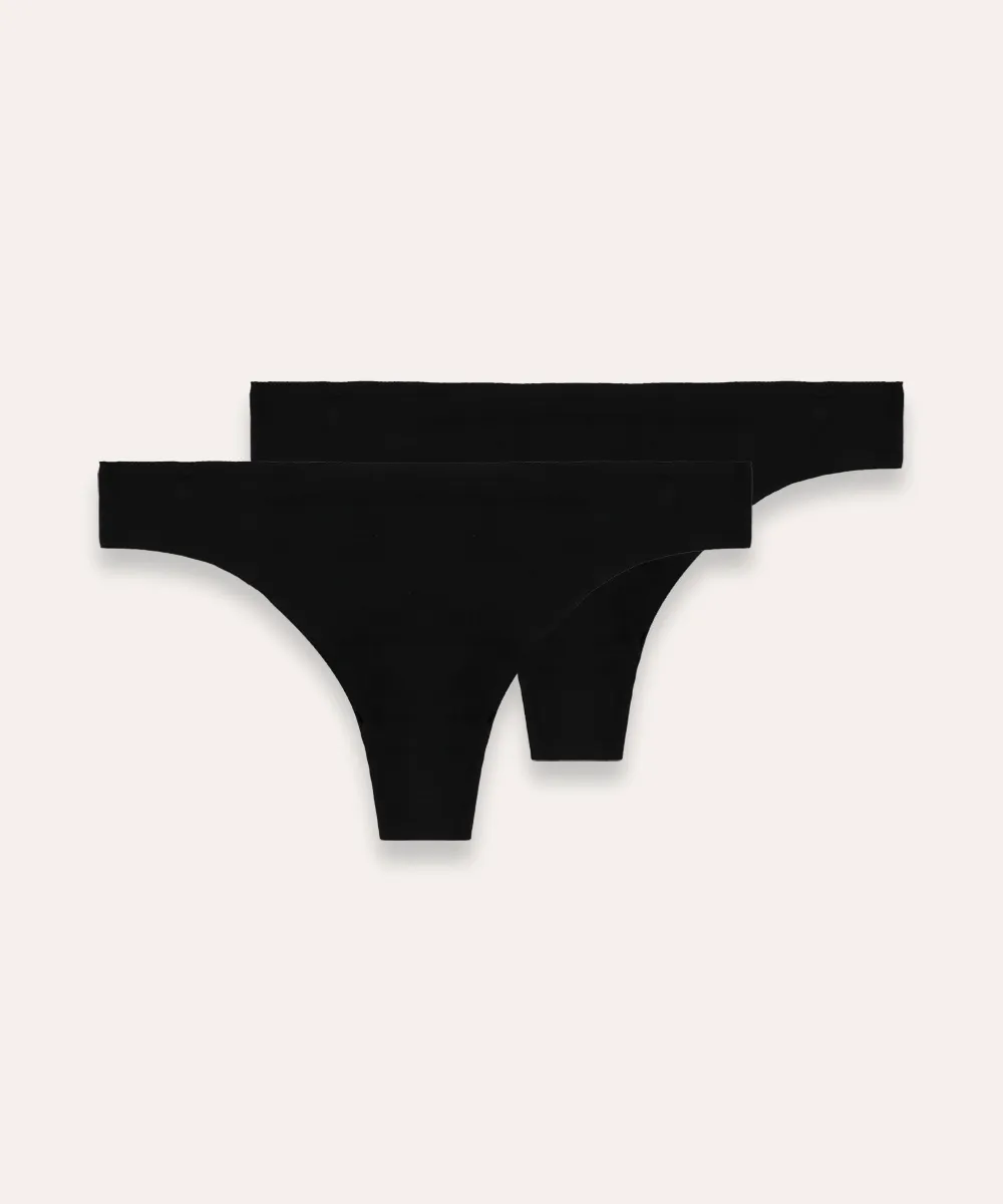 kit de 2 calcinhas fio dental de poliamida preto