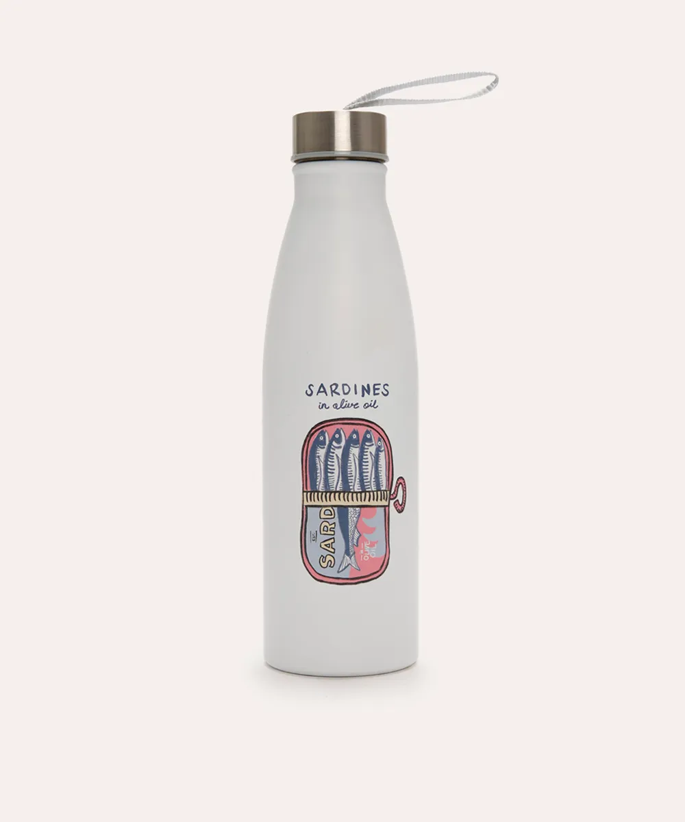 garrafa de metal sardinhas 750ml branca