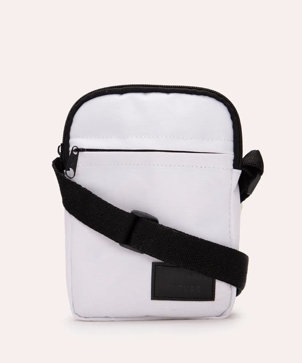 bolsa shoulder com zíper branca