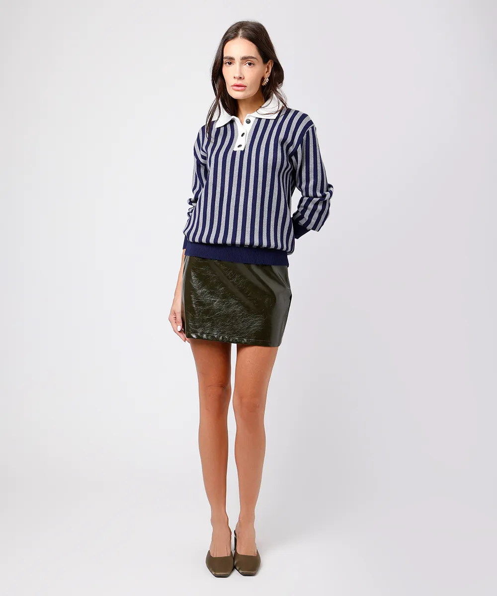 minissaia feminina de poliuretano texturizada mindset verde