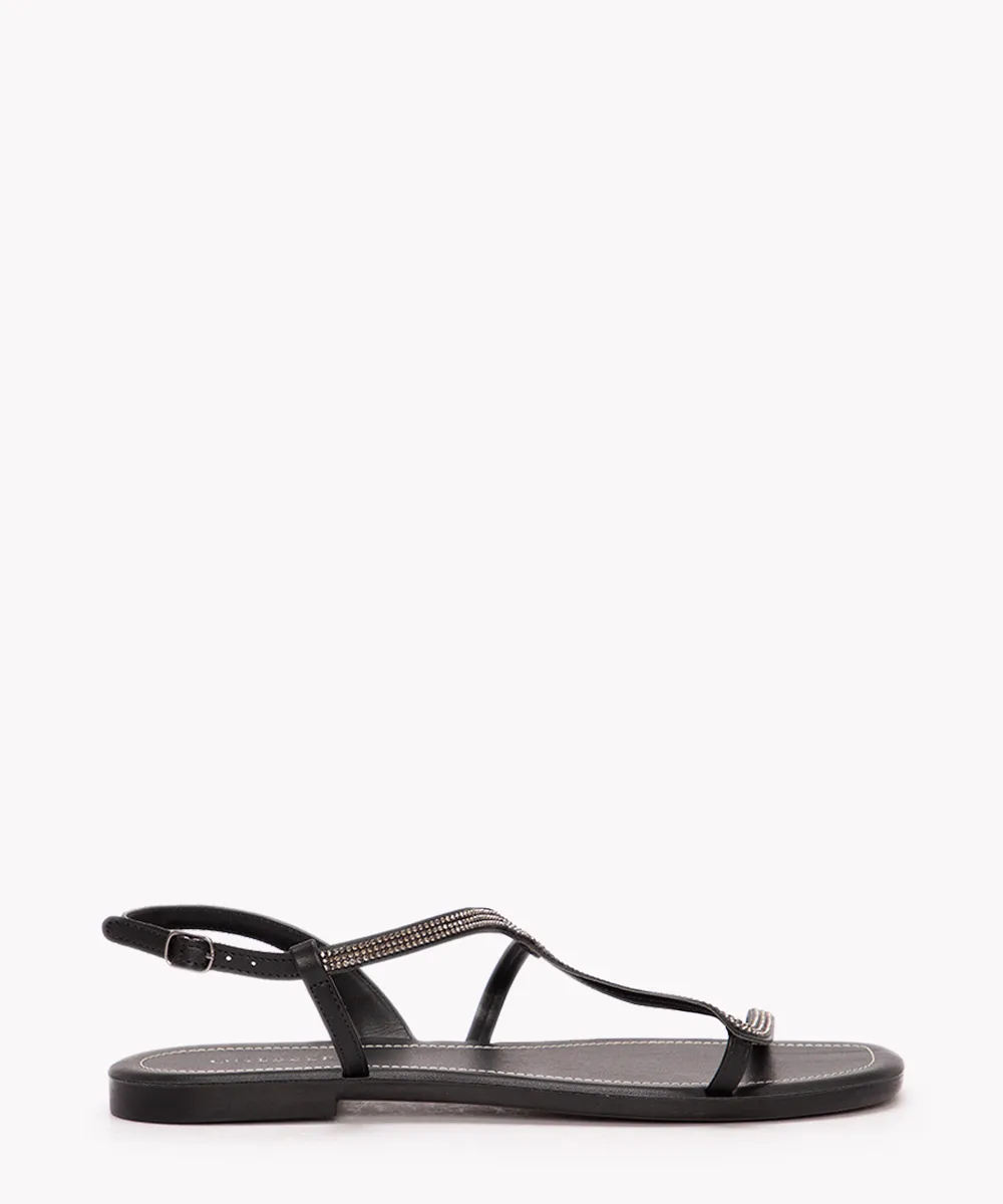 rasteirinha tira orgânica com brilho oneself preta