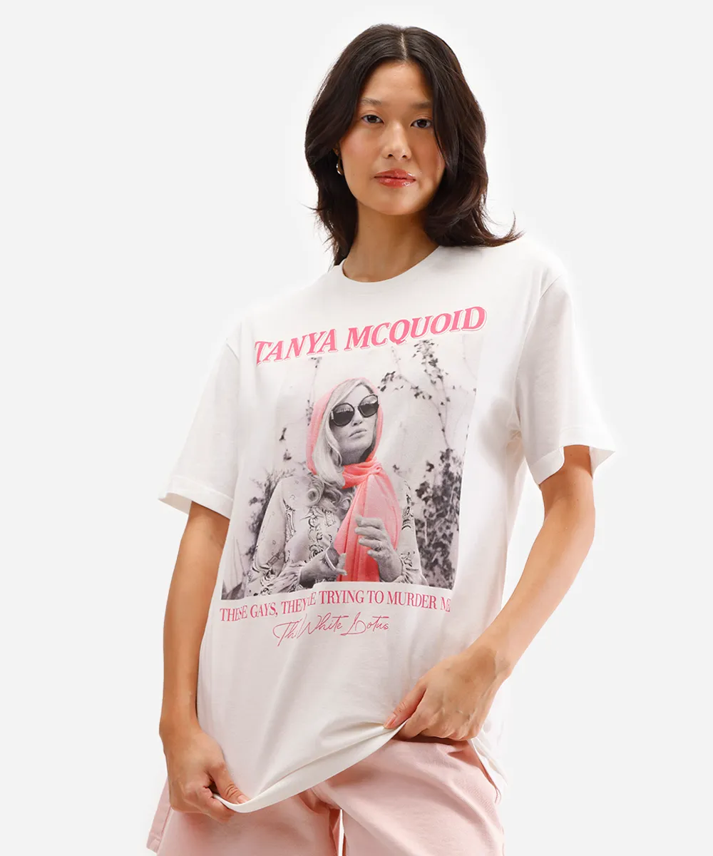 camiseta feminina de algodão the white lotus off white