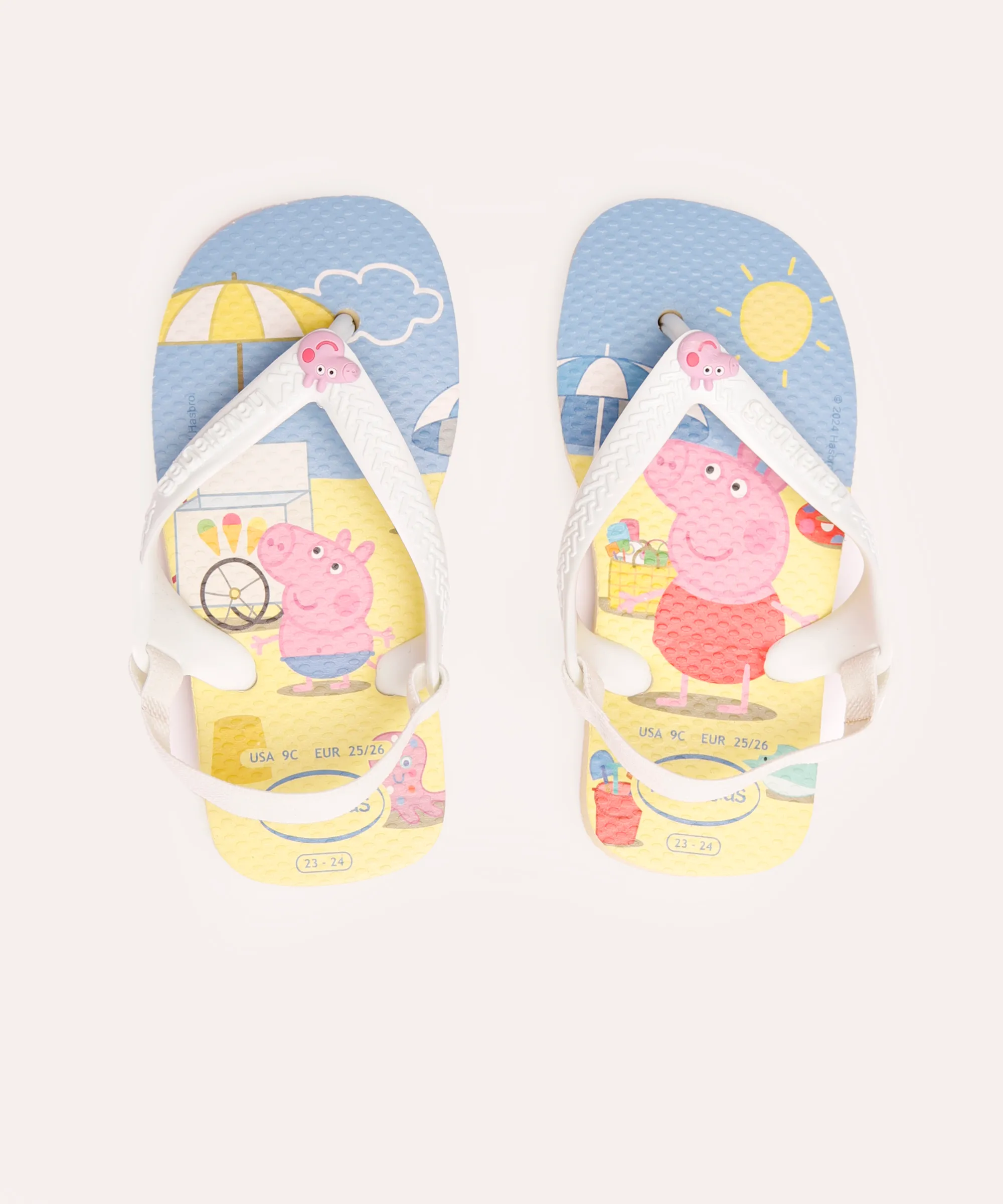 chinelo havaianas infantil peppa pig branco