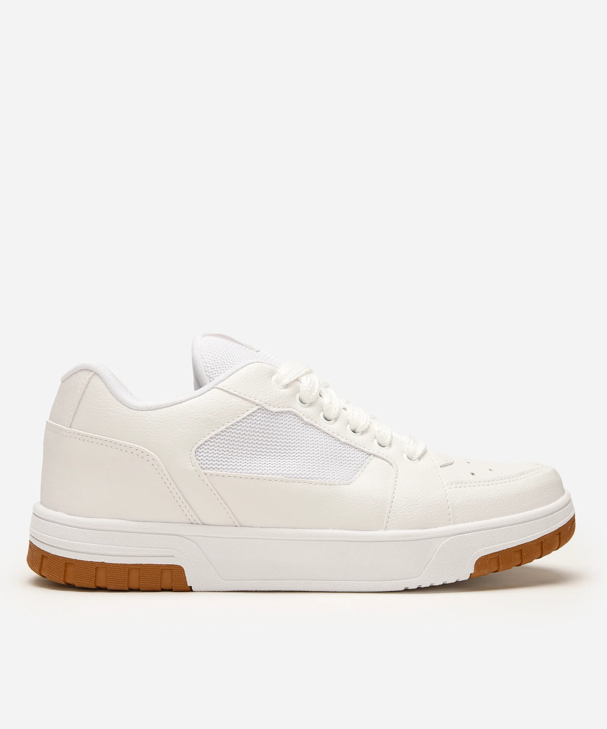 tênis casual com recortes ollie - branco