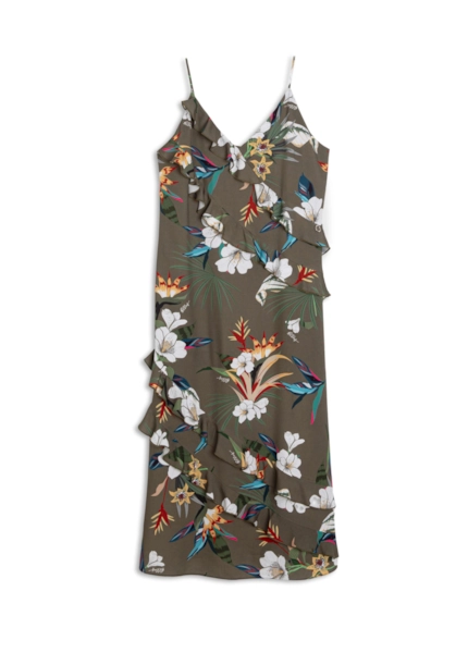 Flower Visco Ruffle Strap Midi Padrao 2