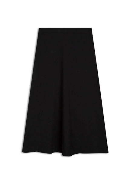 Saia Wrinkled Midi Preto