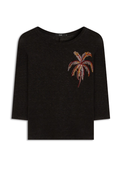 Viscolinho 3/4 Sleeve Preto