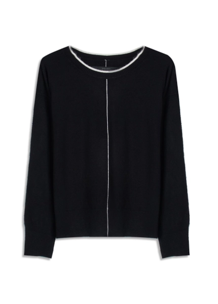 Tricot Techno Piping Sweater Preto