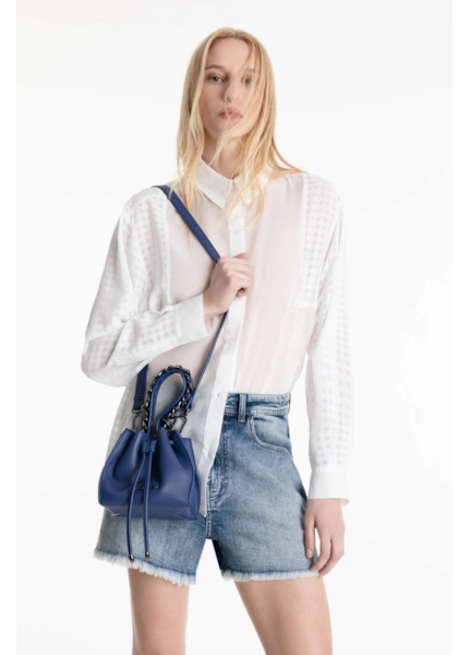 Camisa Musseline Mix Texture Oversized Off White