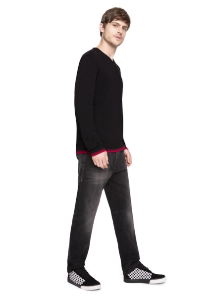 Blusa Tricot Striped Preto