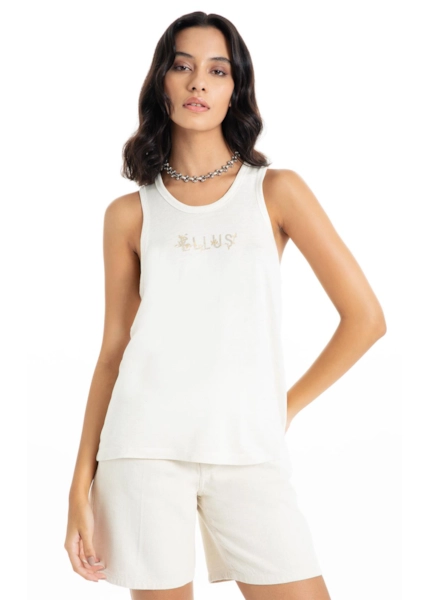 Blusa Ellus Viscotricot Sleeveless Natural