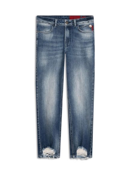 Calça Jeans Dark Sea Elastic 1869-Lav.Medio C/ Puidos