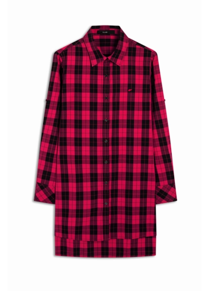Camisa Chemise Oversized Xadrez Vermelho
