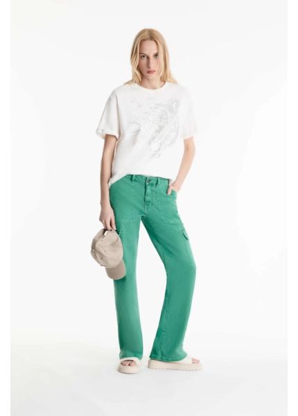 Calça Vintage Denim Color Folha