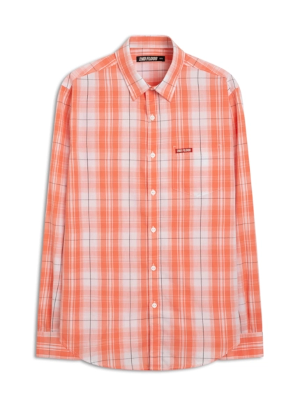 Camisa Xadrez Palermo Classic Laranja